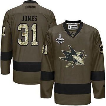 Martin Jones San Jose Sharks green Salute To Service jersey