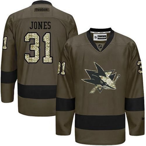 Martin Jones Reebok San Jose Sharks green Camo jersey