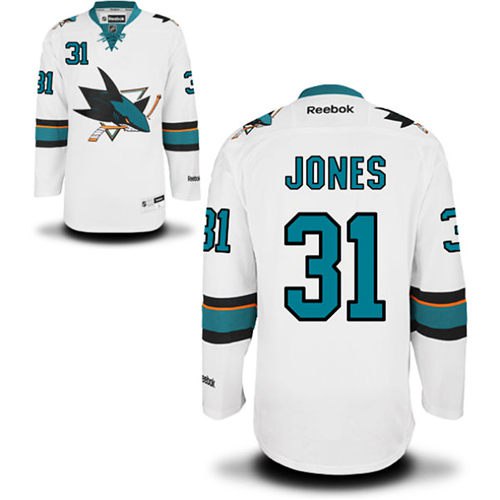 Martin Jones San Jose Sharks white Away jersey