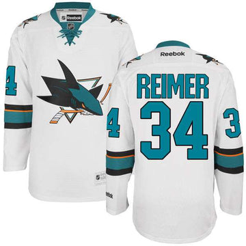 James Reimer San Jose Sharks white Away jersey