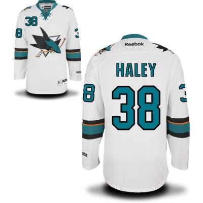 Micheal Haley San Jose Sharks white Away jersey