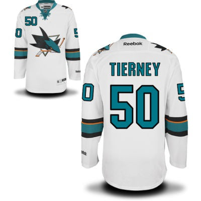 Chris Tierney San Jose Sharks white Away jersey