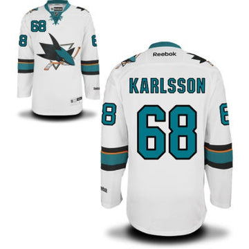 Melker Karlsson San Jose Sharks white Away jersey