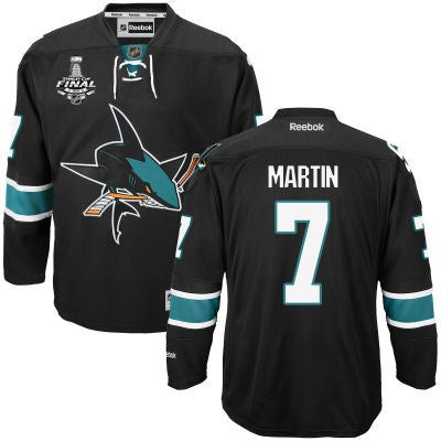 Paul Martin San Jose Sharks black Third jersey