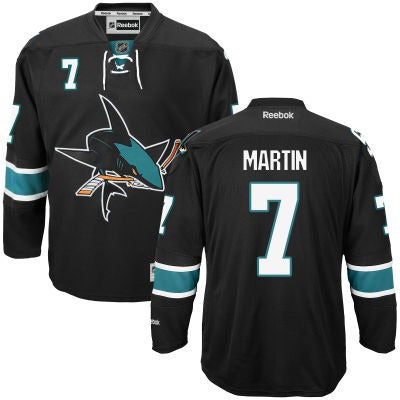 Paul Martin San Jose Sharks black Third jersey