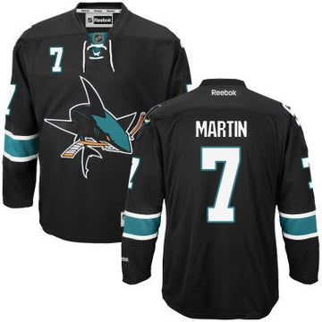 Paul Martin San Jose Sharks black Third jersey