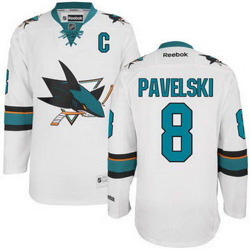 Joe Pavelski San Jose Sharks white Away jersey