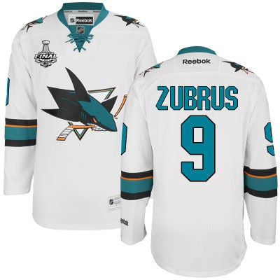 Dainius Zubrus San Jose Sharks white Away jersey