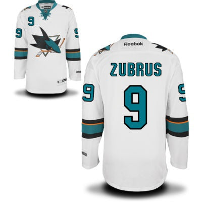 Dainius Zubrus San Jose Sharks white Away jersey