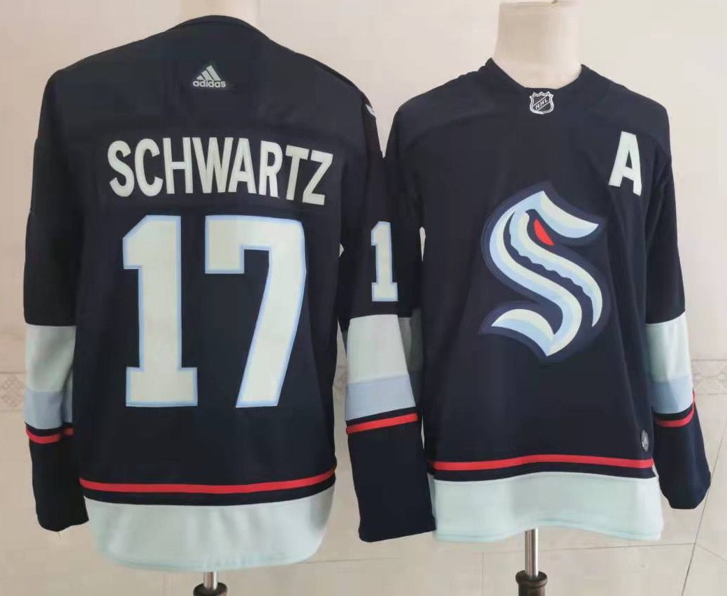 Jaden Schwartz Seattle Kraken navy jersey