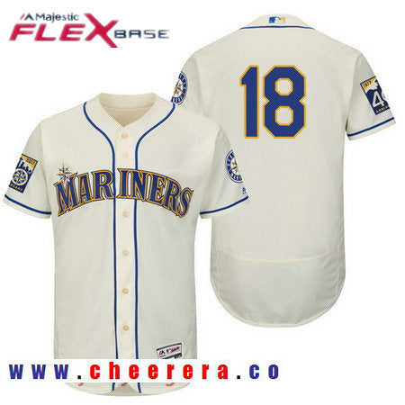 Hisashi Iwakuma Seattle Mariners cream jersey