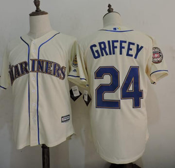 Ken Griffey Jr Seattle Mariners cream Cooperstown jersey