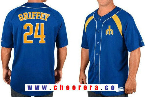Ken Griffey Jr Majestic Seattle Mariners royal Fashion jersey