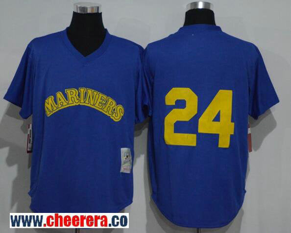 Ken Griffey Jr Mitchell Ness Seattle Mariners royal Cooperstown jersey