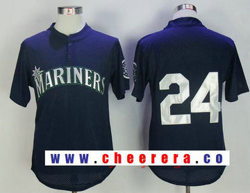 Ken Griffey Jr Seattle Mariners navy Throwback jersey