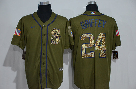 Ken Griffey Jr Seattle Mariners olive jersey