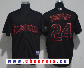 Ken Griffey Jr Seattle Mariners black Lights Out jersey
