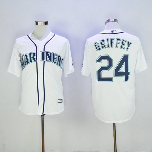 Ken Griffey Jr Seattle Mariners white Cooperstown jersey
