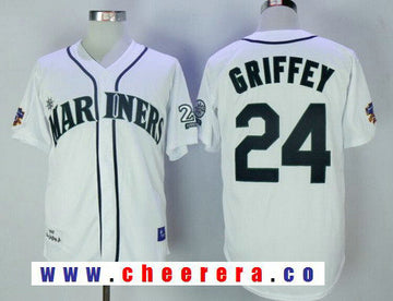 Ken Griffey Jr Seattle Mariners white Throwback jersey