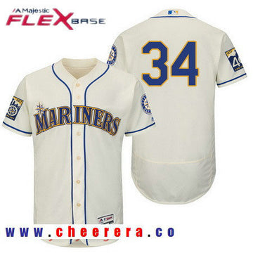 Felix Hernandez Seattle Mariners cream jersey