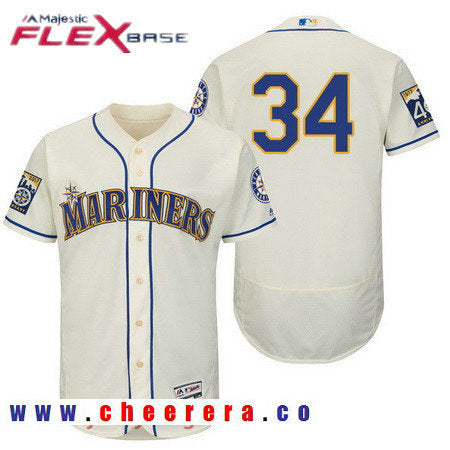 Felix Hernandez Seattle Mariners cream jersey
