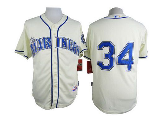 Felix Hernandez Seattle Mariners cream jersey