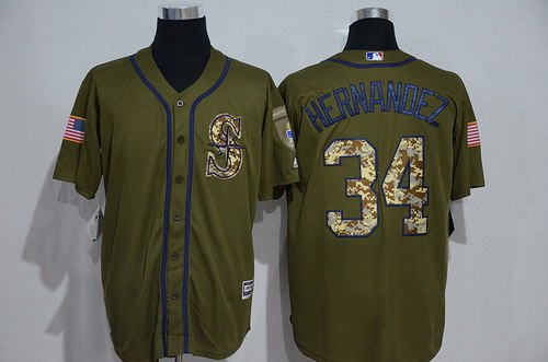 Felix Hernandez Seattle Mariners green Salute To Service jersey