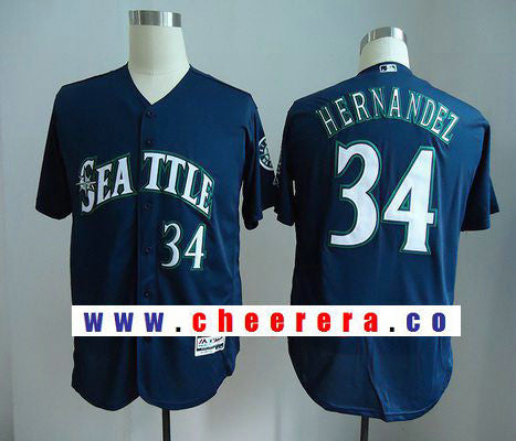 Felix Hernandez Seattle Mariners navy jersey