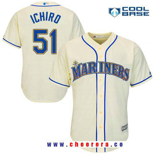 Ichiro Suzuki Seattle Mariners cream Alternate jersey