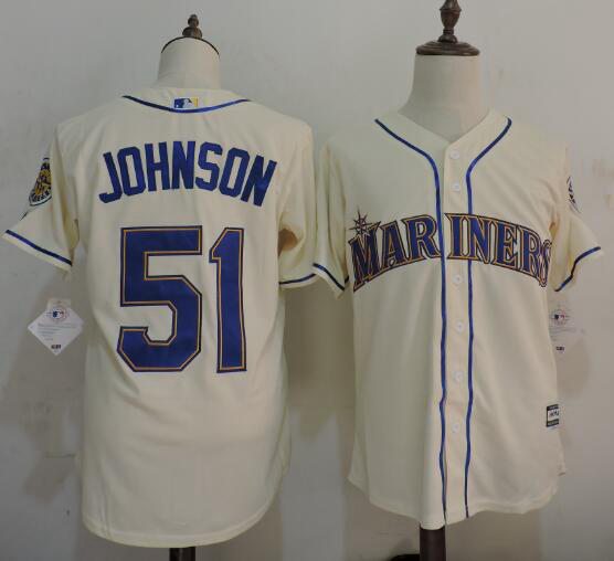 Randy Johnson Seattle Mariners cream Cooperstown jersey