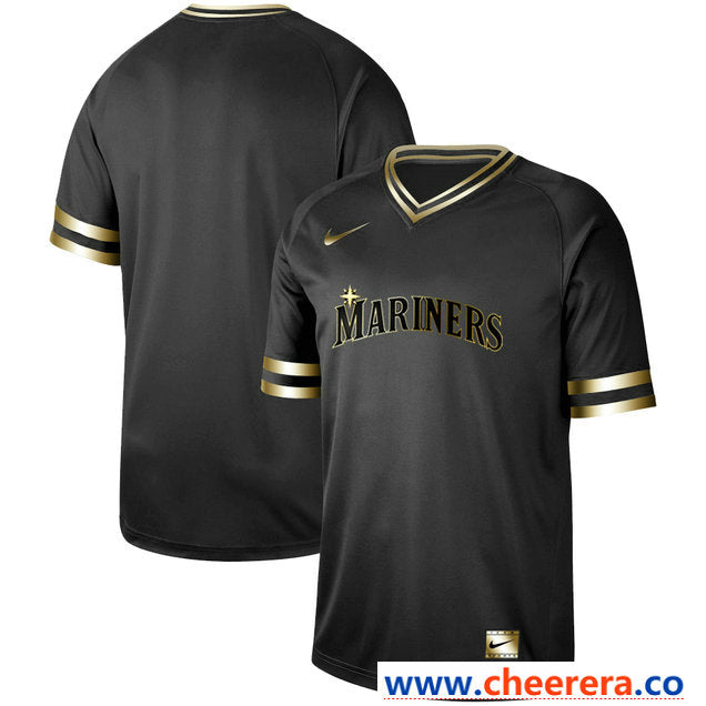 Blank Black Seattle Mariners gold jersey