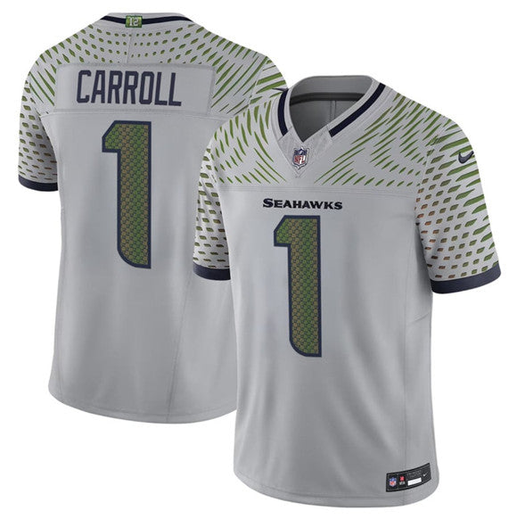Pete Carroll Seattle Seahawks gray Vapor jersey
