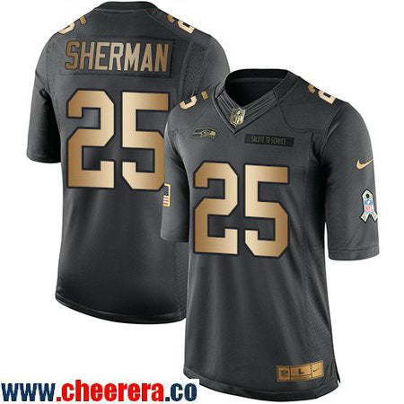 Richard Sherman Seattle Seahawks anthracite Salute To Service jersey