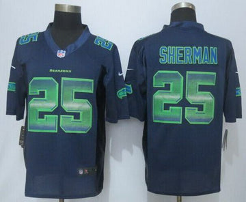 Richard Sherman Seattle Seahawks navy Fashion jersey