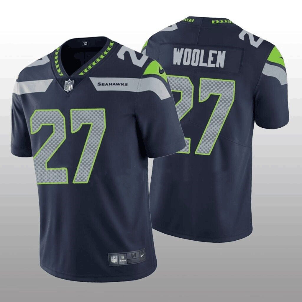 Tariq Woolen Seattle Seahawks navy Vapor jersey