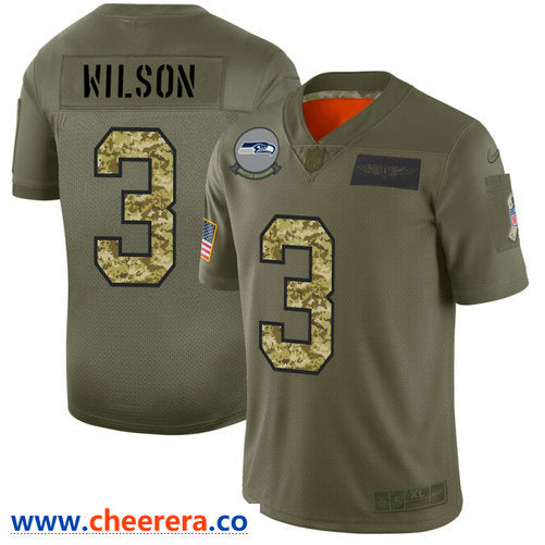 Russell Wilson Seattle Seahawks olive Salute To Service jersey