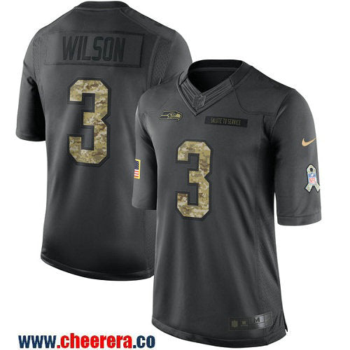 Russell Wilson Seattle Seahawks black Salute To Service jersey