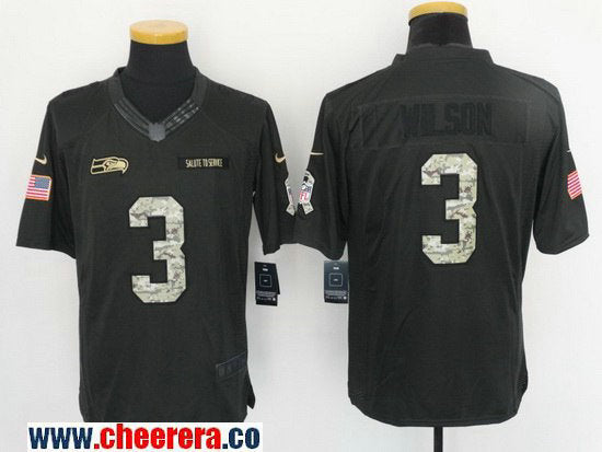Russell Wilson Seattle Seahawks black Salute To Service jersey