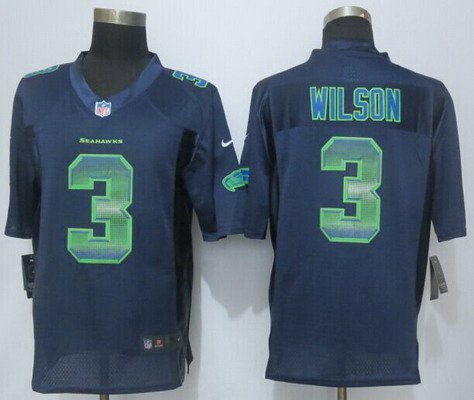 Russell Wilson Seattle Seahawks navy Fashion jersey