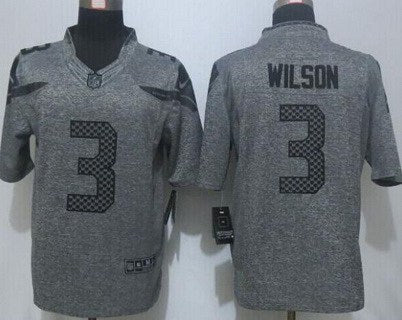 Russell Wilson Nike Seattle Seahawks gray Limited jersey