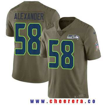D.J. Alexander Seattle Seahawks olive Salute To Service jersey