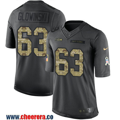 Mark Glowinski Seattle Seahawks black Salute To Service jersey
