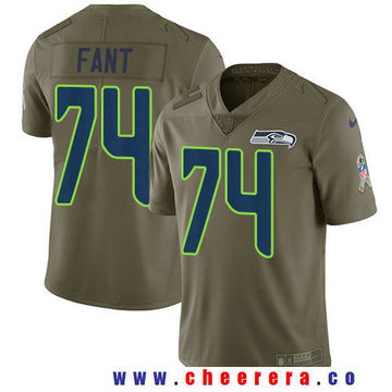 George Fant Seattle Seahawks olive Salute To Service jersey