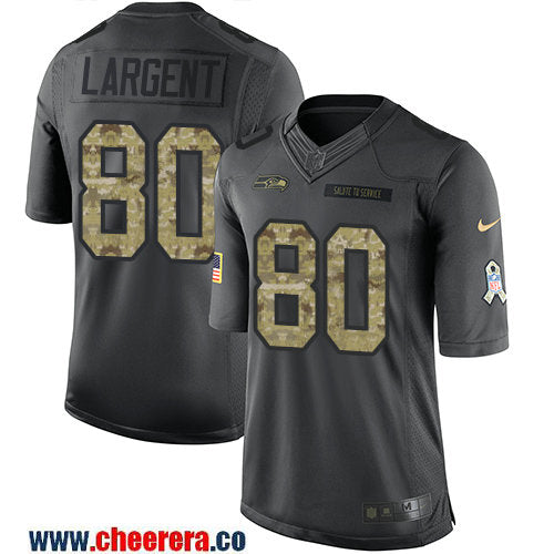 Steve Largent Seattle Seahawks black Salute To Service jersey
