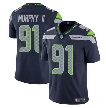 Byron Murphy II Seattle Seahawks navy Vapor jersey