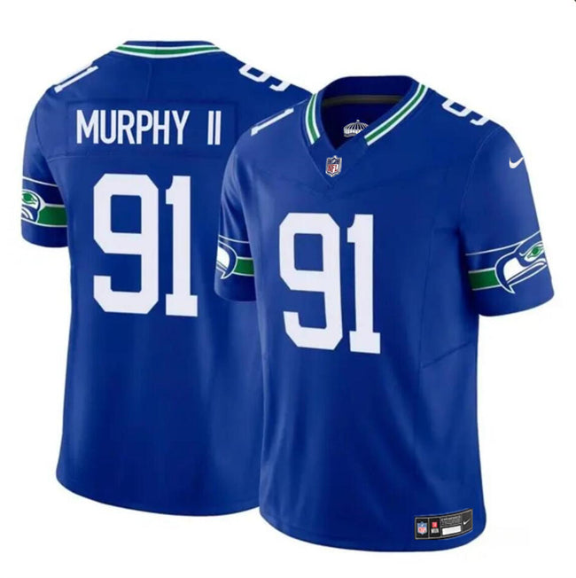 Byron Murphy II Seattle Seahawks royal Vapor jersey