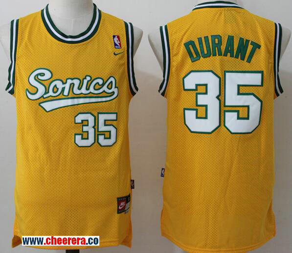 Kevin Durant Oklahoma City Thunder yellow jersey