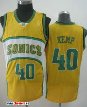 Shawn Kemp Oklahoma City Thunder yellow jersey