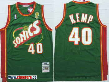 Shawn Kemp Oklahoma City Thunder green Throwback jersey