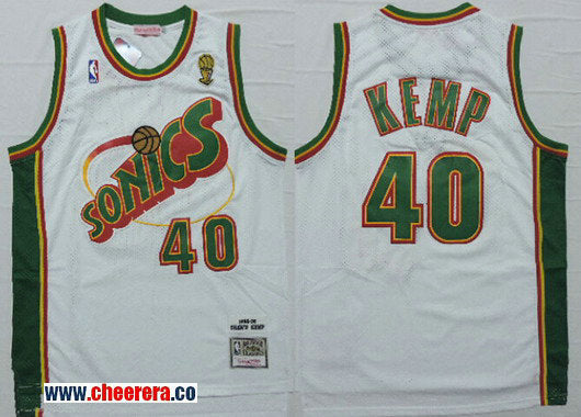 Shawn Kemp Oklahoma City Thunder white Throwback jersey